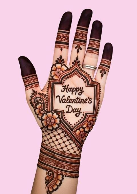 Valentine's day mehndi design