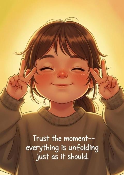 Trust the Moment Inspirational Quote Illustration – Positive Mindset Art