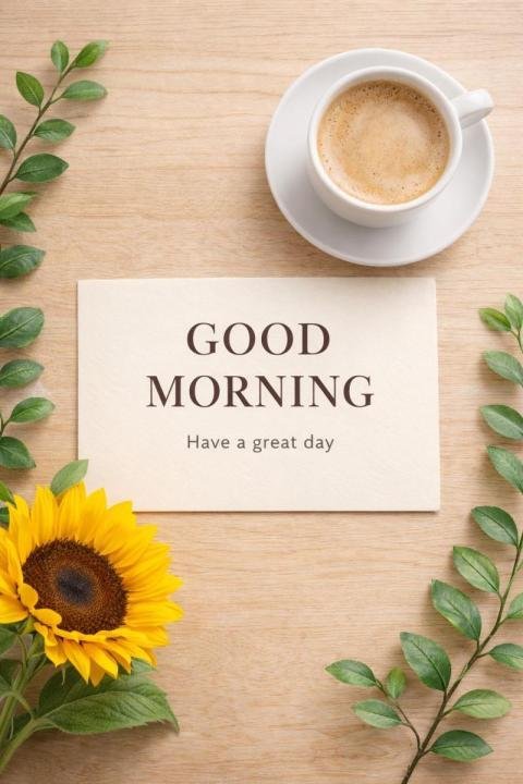 Good morning coffee with sunflower