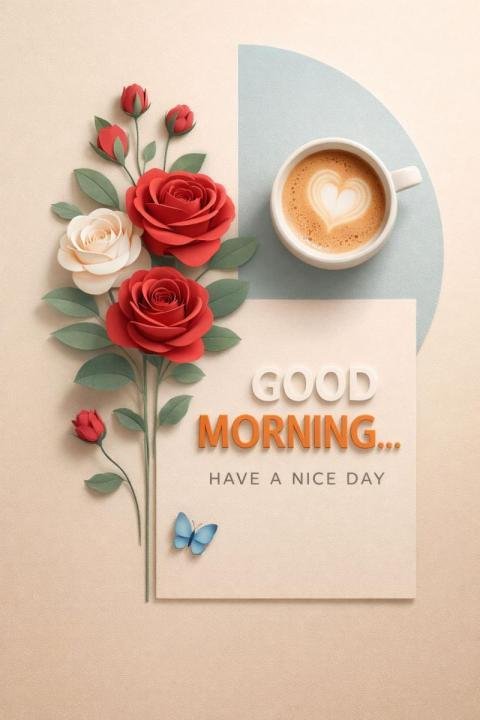 Good morning coffee with roses