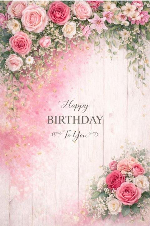 Elegant Floral Happy Birthday Greeting Card with Roses