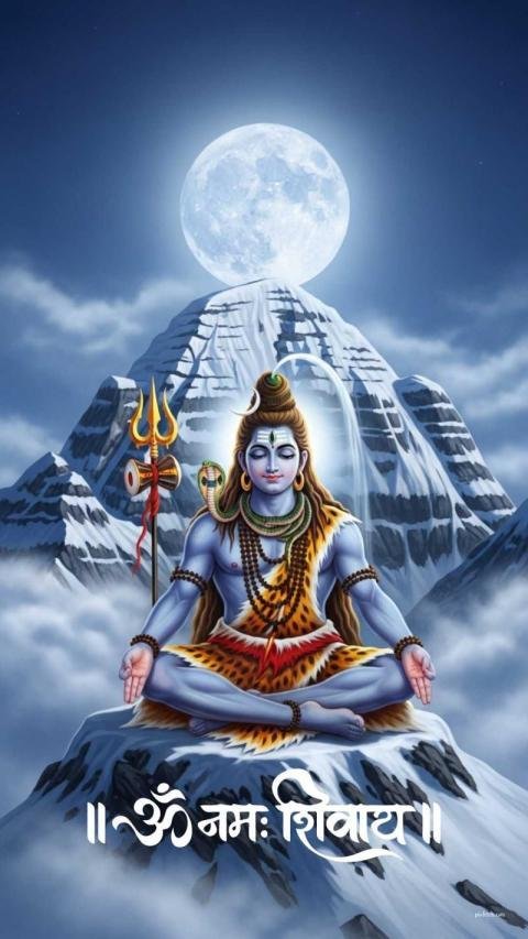 Beautiful lord shiva on Kailas image best for lock screen wallpaper