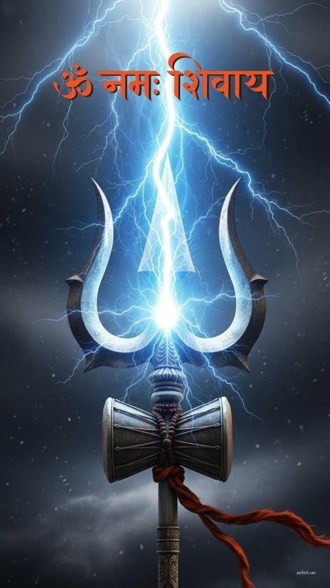 Lord shiva trident with bright light best for mobile wallpaper