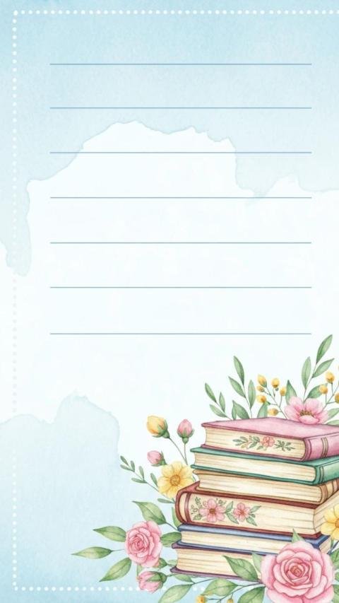 A soft watercolor style stationery page