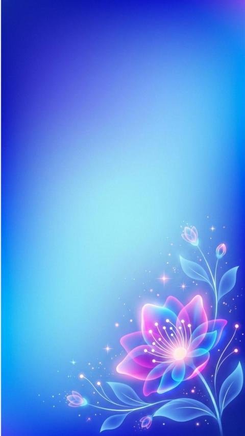 Glowing Neon Flower Mobile Wallpaper