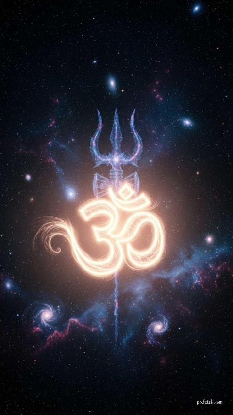 Om with trishul wallpaper for mobile