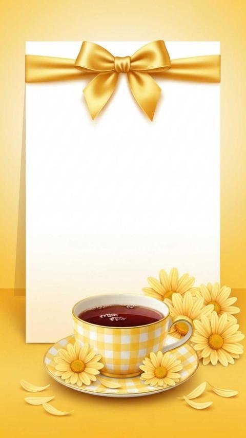 A warm yellow themed aesthetic illustration with a soft gradient background