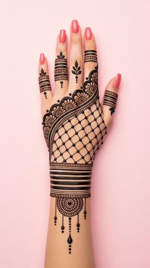 Back hand mehndi design girl