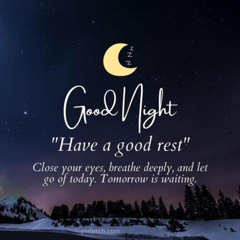 A beautiful Good night scene with a crescent moon and stars in the sky