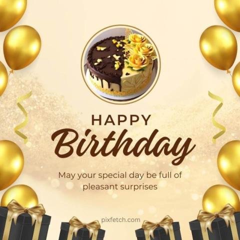 A digital illustration of a happy birthday card