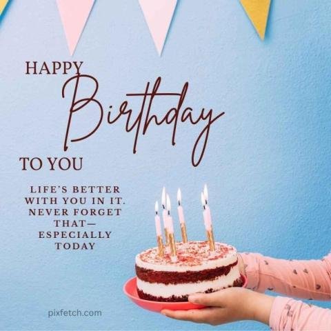 A birthday card with a cake and candles