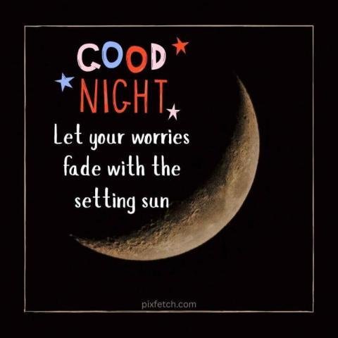 a crescent moon with good night wishes