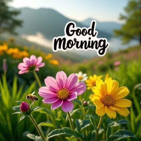Good Morning Flowers with Nature Background