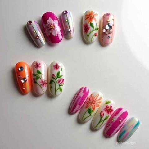 Beautiful nail art designs with floral patterns