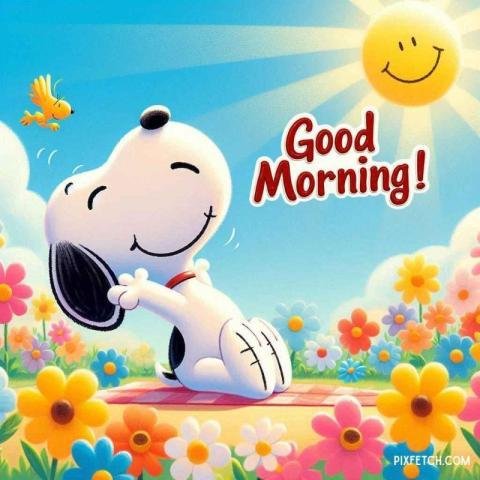 Good morning images with snoopy for whatsapp