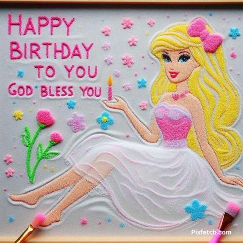 Happy birthday with barbie images