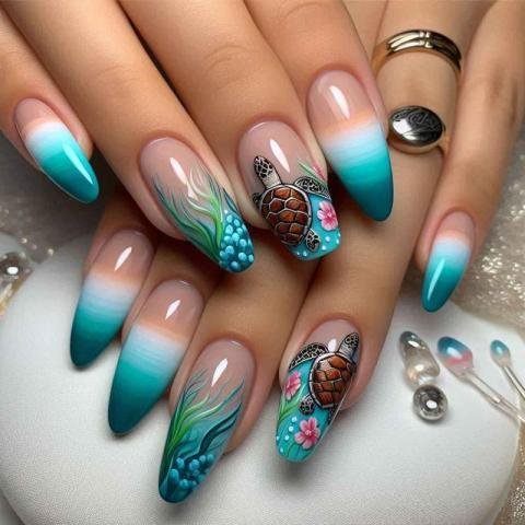 Nail art designs for beach vacation