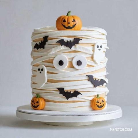 Halloween mummy cake