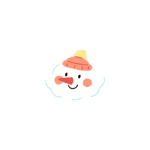 Cheerful cartoon style snowman face png