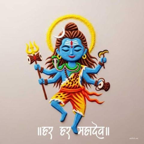 A colorful and vibrant depiction of the Hindu god shiva perfect for WhatsApp DP