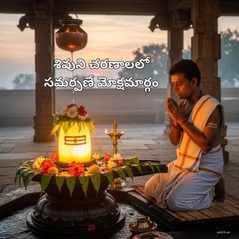 Divine sivalingam and a beautiful sunset in the background