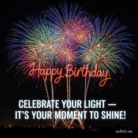 Sparkle lights with happy birthday quote wishes