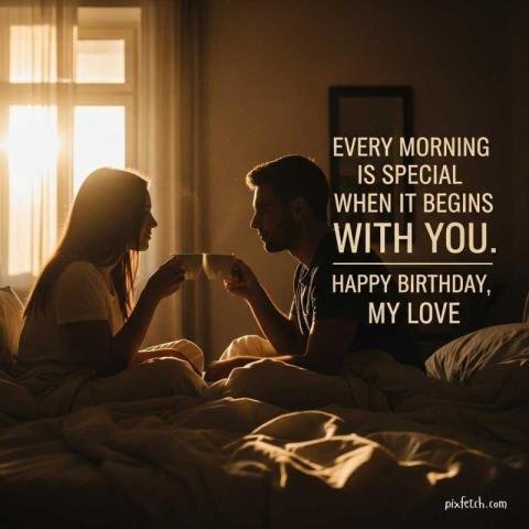 Couple lovely happy birthday wishes with romantic quotes