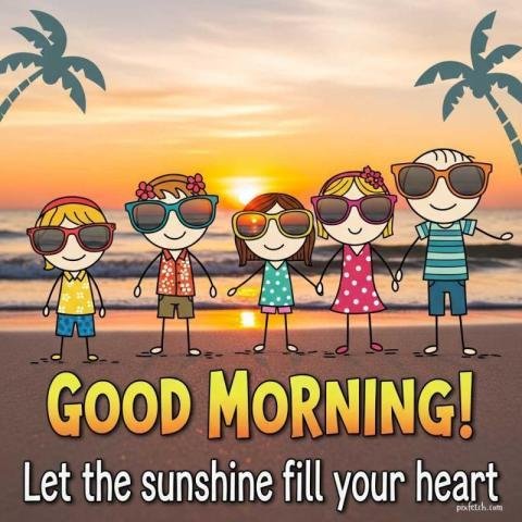 Beach view good morning status for WhatsApp
