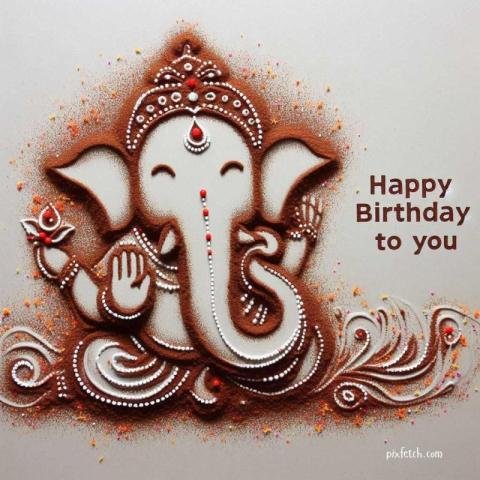 Happy birthday wishes with ganesha photo