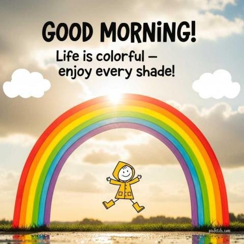 Good morning images today special rainbow quotes