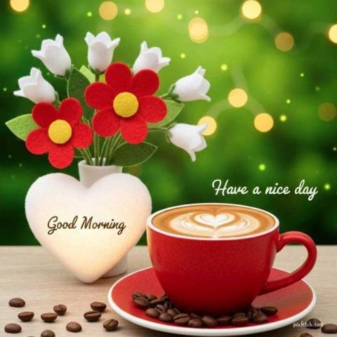 Good morning coffee with flowers