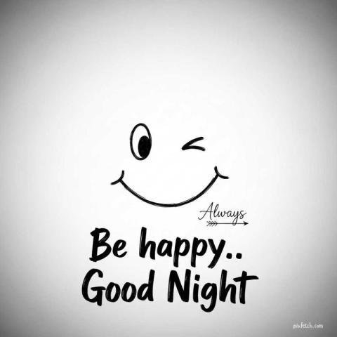 High resolution illustration of hand sketched smiley face with good night wishes