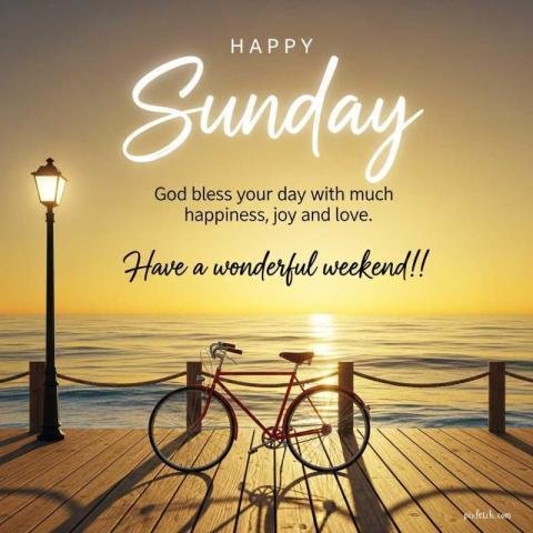 Sunday greeting card with a serene coastal atmosphere