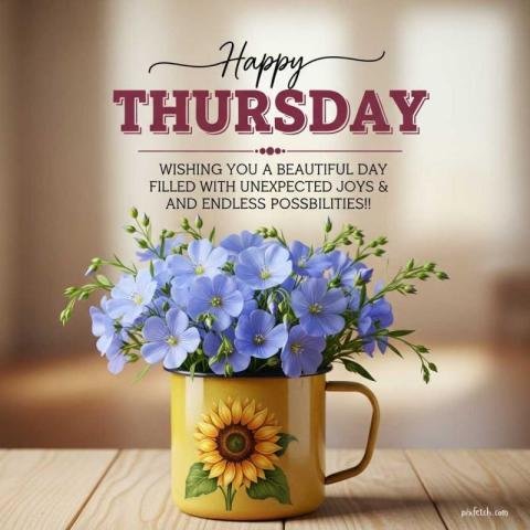 Happy thursday uplifting greeting card style image