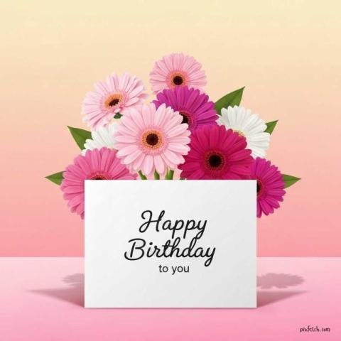 Happy birthday wishes for friend with flowers