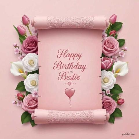 Short floral happy birthday wishes for friend