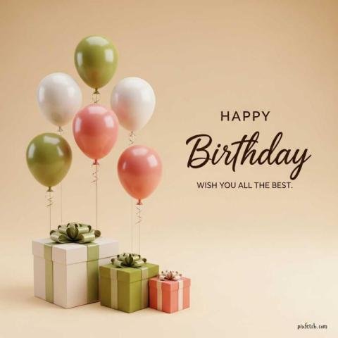 Happy birthday images free with gift boxes and balloons