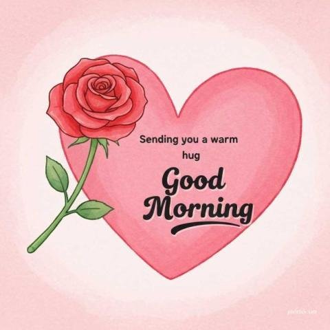 Unique good morning quotes with heart shape images