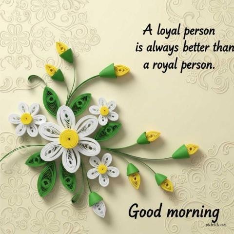 Motivational quote image with a quilling floral composition