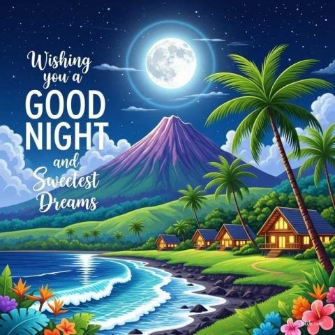 Beautiful good night free images with seashore