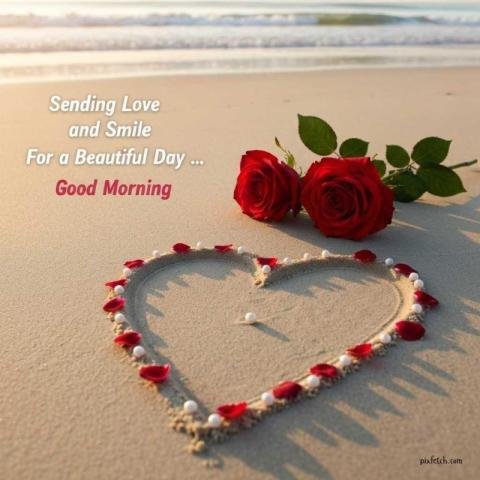 A romantic good morning with sandy beach