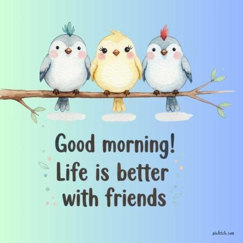 Watercolor illustration with a warm, friend quote