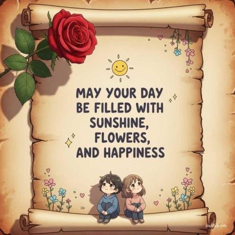 Anime inspired style good morning quotes image