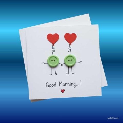 Handcrafted flat lay Good Morning greeting card