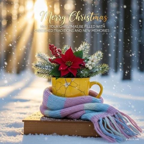 Cinematic winter still life Christmas wishes