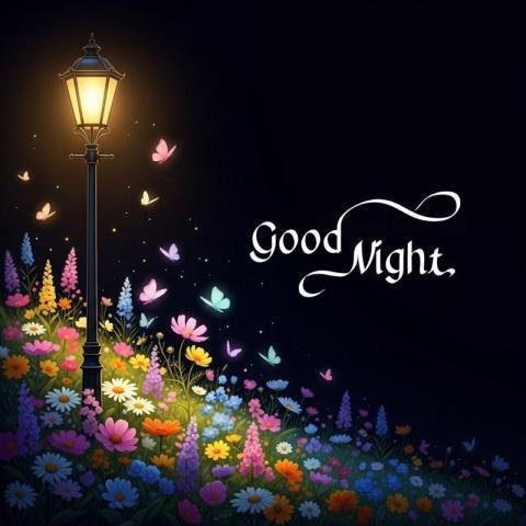 Night scene landscape good night wishes