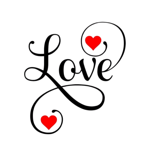 Love Typography with Red Hearts – Minimal Romantic Design