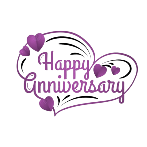 Happy Anniversary Purple Heart PNG Sticker – Transparent Love Design