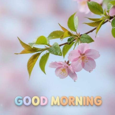 Fresh Blossom Morning Greeting for Sharing