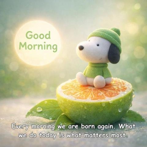 Cute good morning image with inspirational quote